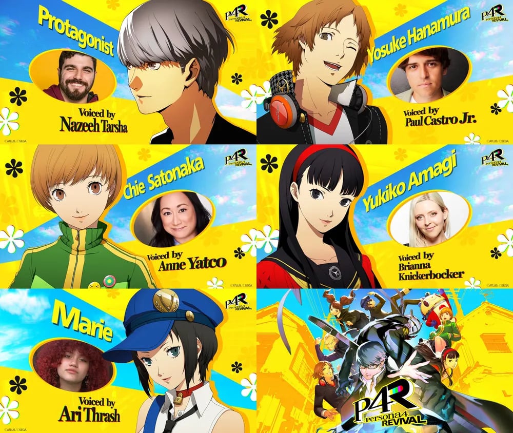 Persona 4 Revival English Voice Cast Lineup Persona 4 Revival new English voice cast character lineup official announcement artwork