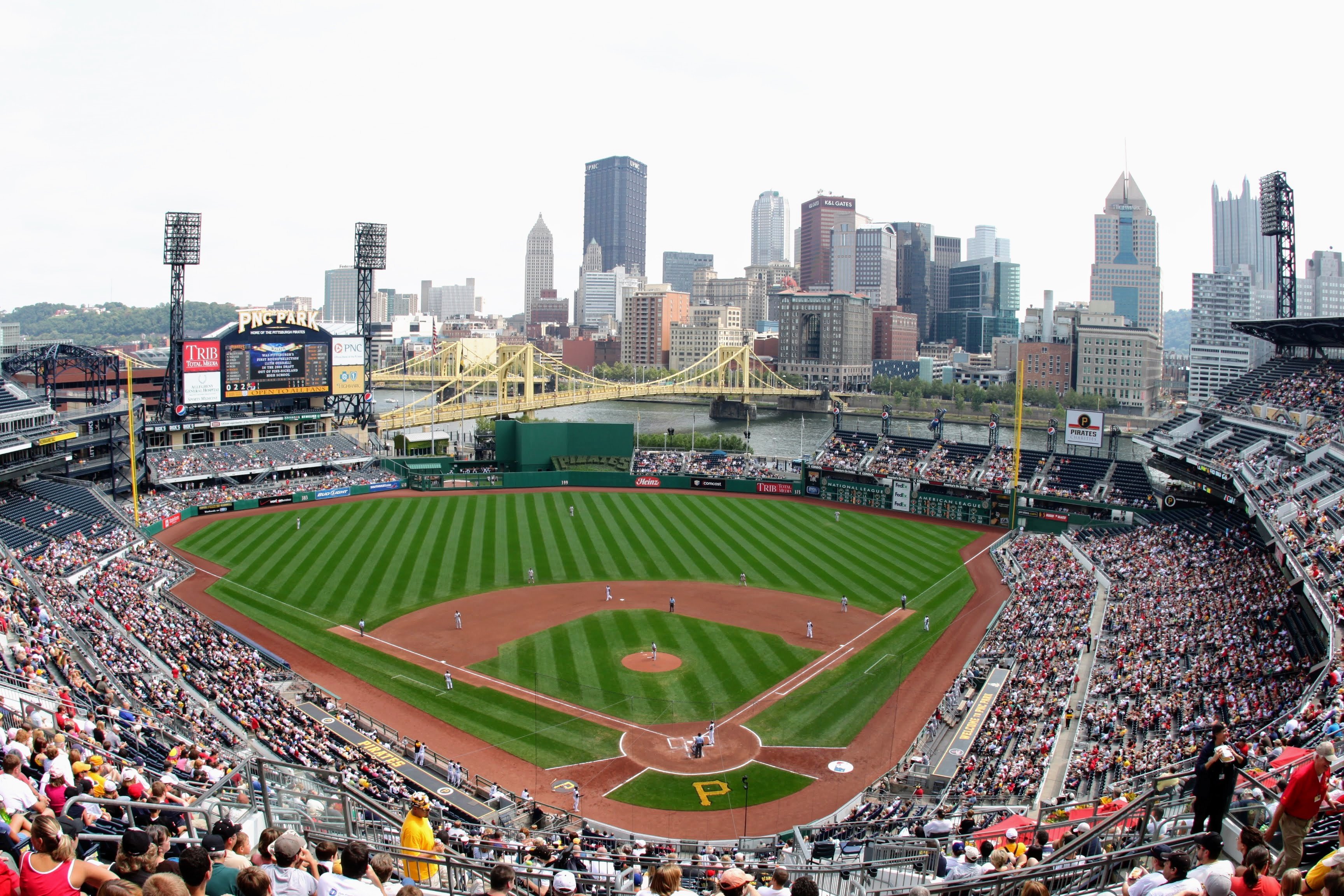 PNC Park in Pittsburgh, where Shohei Ohtani exited the Dodgers-Pirates game with left knee inflammation