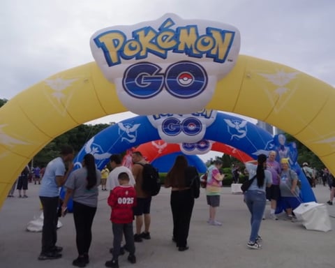 Players at Pokémon GO Fest 2026 in Chicago's Grant Park during the 10th anniversary event