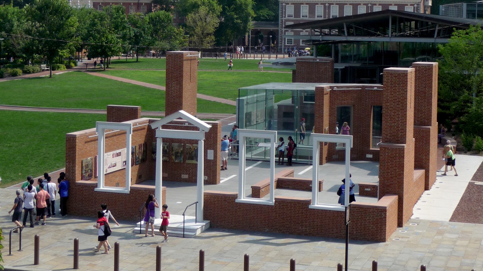 The President's House site at Independence National Historical Park in Philadelphia