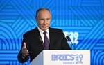 Vladimir Putin speaking at BRICS multilateral summit in Kazan Russia