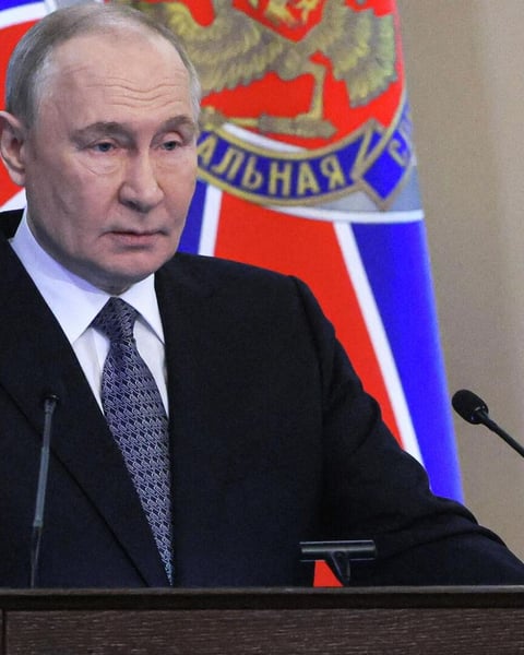 Russian President Vladimir Putin chairs a security meeting at the Kremlin in 2026