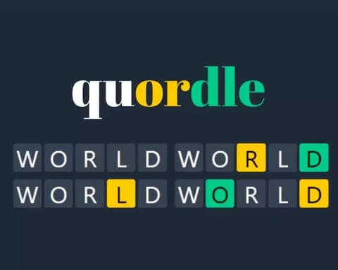 Quordle game answers for June 10 2026 showing four-word grid on smartphone screen