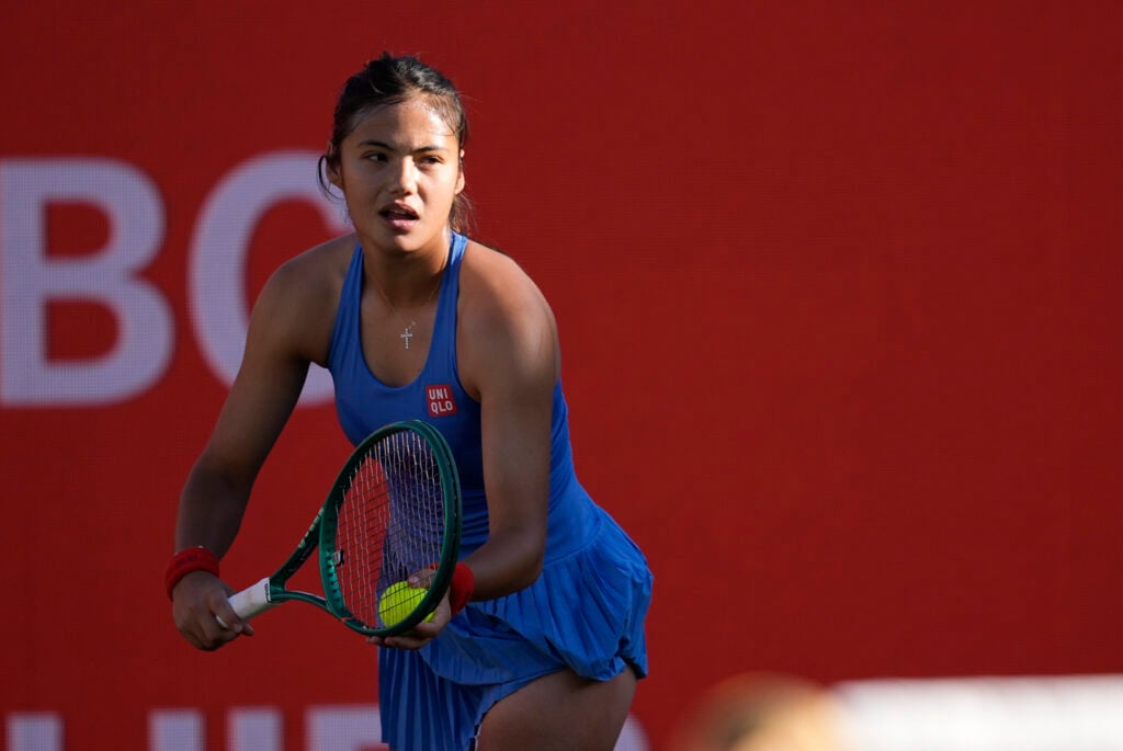 Emma Raducanu competing in the semi-final match at the HSBC Championships Queen's Club London June 13 2026