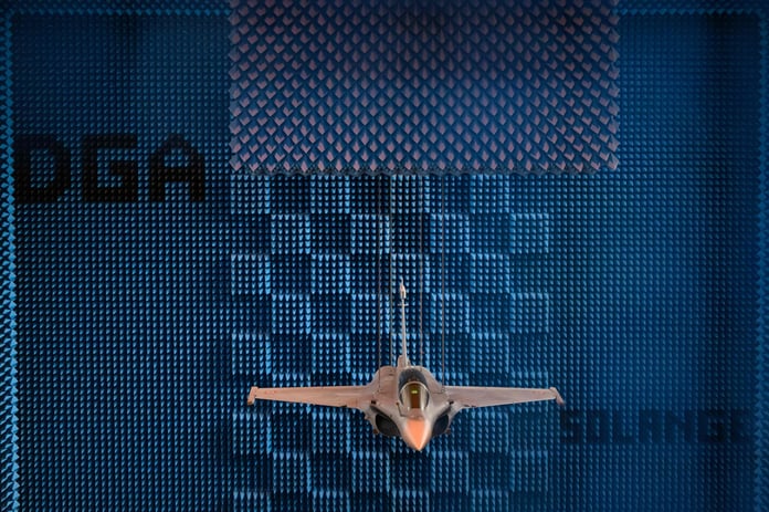 A Dassault Rafale F4 fighter aircraft on display in France