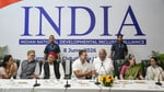 Rahul Gandhi speaking at the INDIA bloc opposition alliance meeting in New Delhi