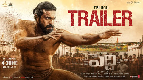 Ram Charan in the official trailer of Peddi directed by Buchi Babu Sana