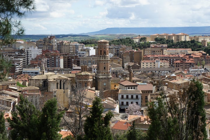Panoramic view of Tudela, Navarre, Spain, home of CD Tudelano football club