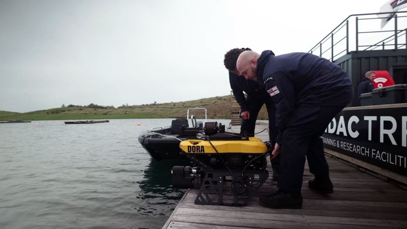Royal Navy divers deploy the VideoRay Defender-Viper mine disposal system ahead of Hormuz deployment
