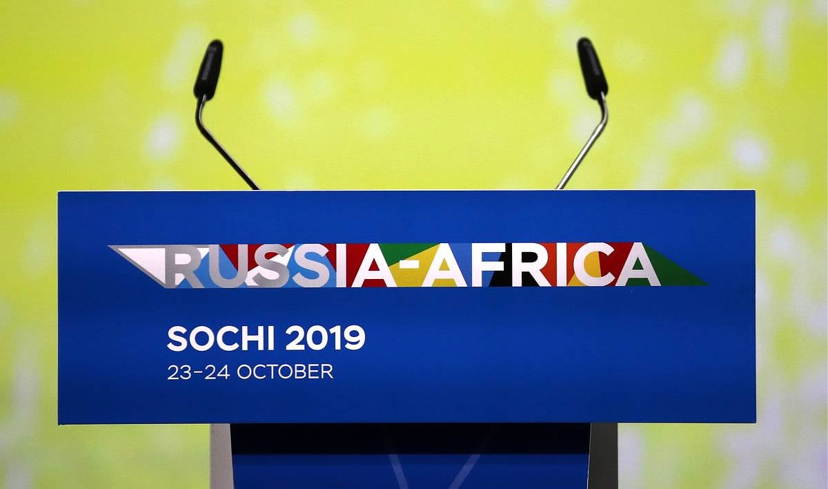 Vladimir Putin at the first Russia-Africa Summit in Sochi in 2019