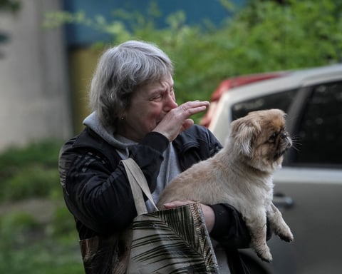 Scene from Ukraine following Russian strikes amid ongoing military operation on the eastern and western fronts