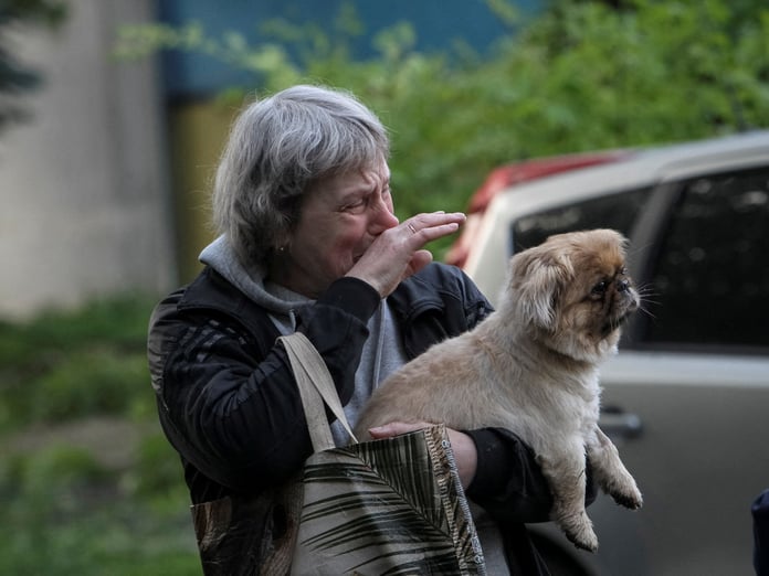 Scene from Ukraine following Russian strikes amid ongoing military operation on the eastern and western fronts