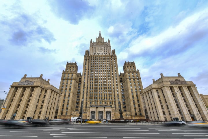Russian Ministry of Foreign Affairs building in Moscow Russia