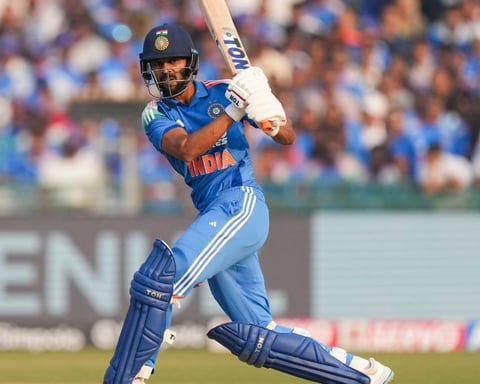 Ruturaj Gaikwad celebrates his century for India A against Sri Lanka A at Rangiri Dambulla International Stadium, June 2026