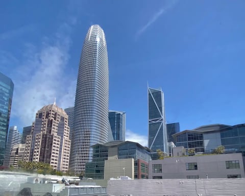 Salesforce Tower in San Francisco, headquarters of the company whose latest layoffs reach its Agentforce AI teams
