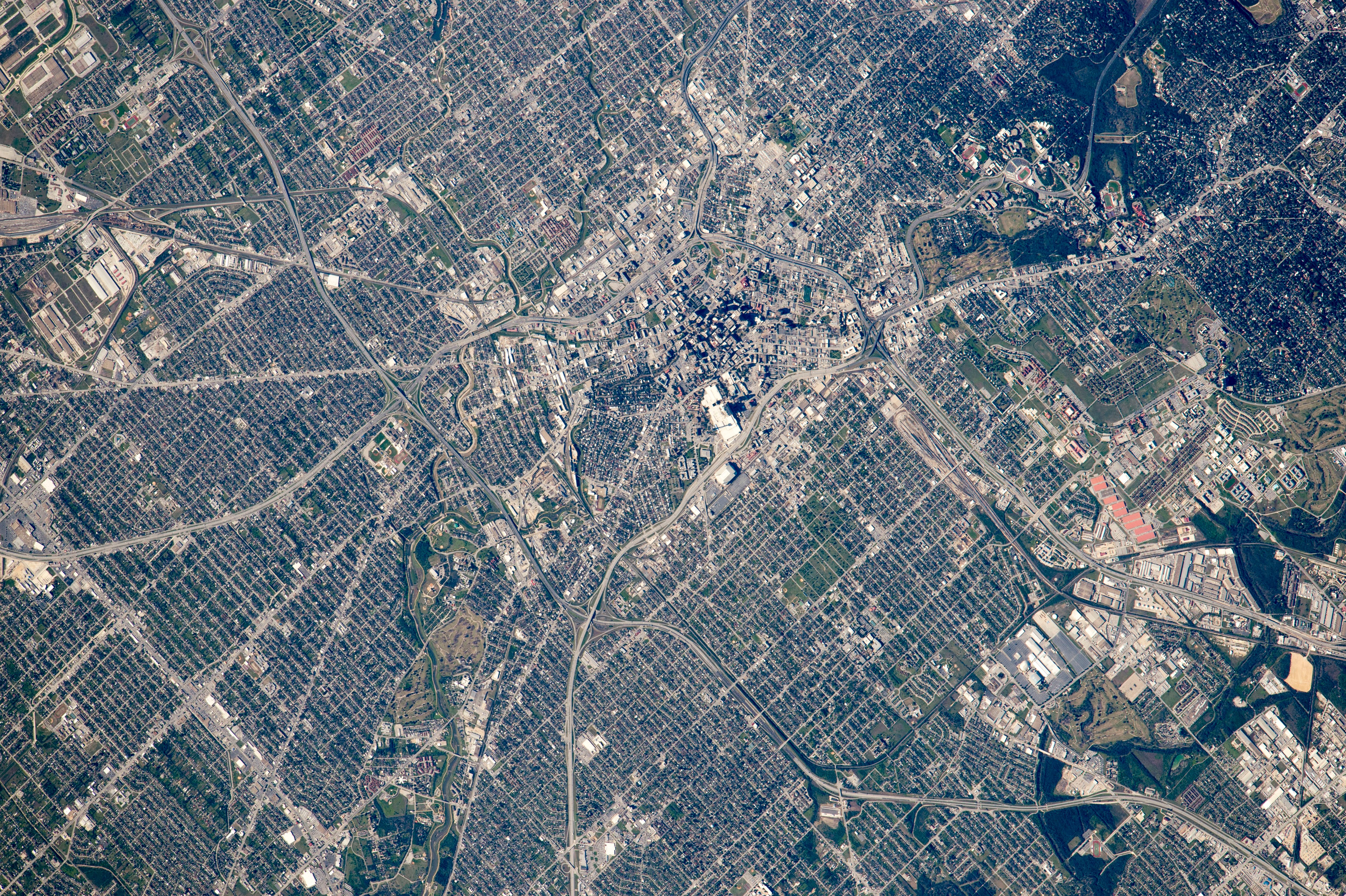NASA astronaut photograph from the International Space Station of San Antonio Texas