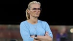 Sarina Wiegman looks dejected after England's 4-0 defeat to Spain in Women's World Cup qualifying