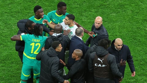 Senegal and Morocco players clash during the 2026 Africa Cup of Nations final