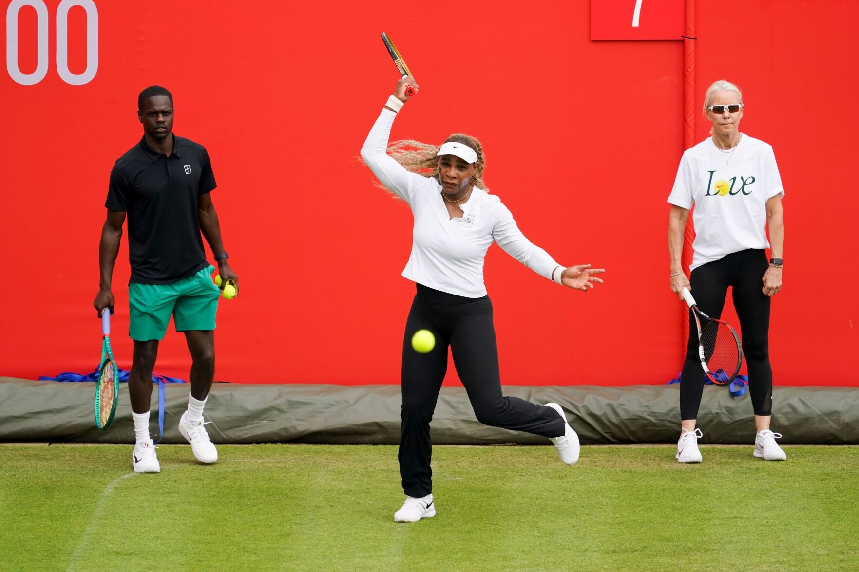 Serena Williams practices at Queen's Club London ahead of her 2026 WTA return