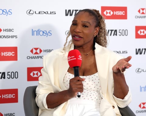 Serena Williams at Queen's Club press conference ahead of her 2026 doubles comeback