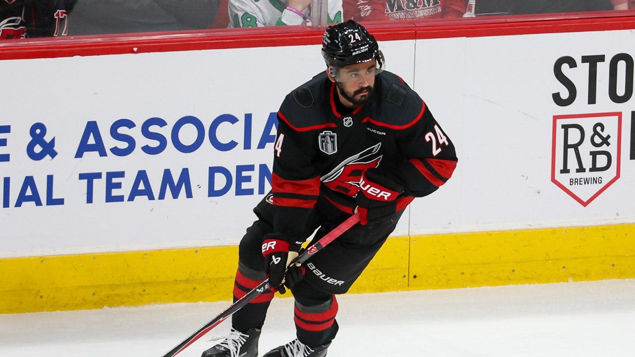 Seth Jarvis celebrates after scoring the overtime power-play winner for the Carolina Hurricanes against the Vegas Golden Knights in Game 2 of the 2026 Stanley Cup Final