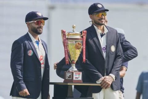 India captain Shubman Gill and KL Rahul during Day 1 of the only Test against Afghanistan at New Chandigarh