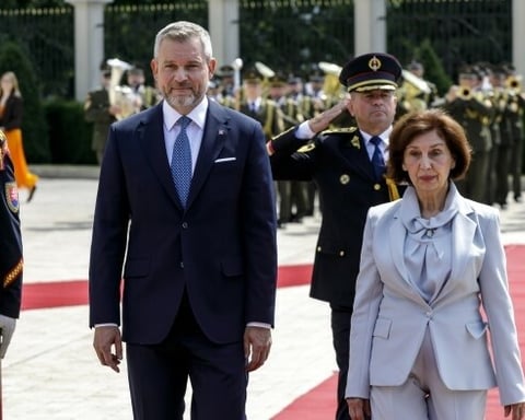 North Macedonia President Gordana Siljanovska-Davkova during official visit to Slovakia June 2026