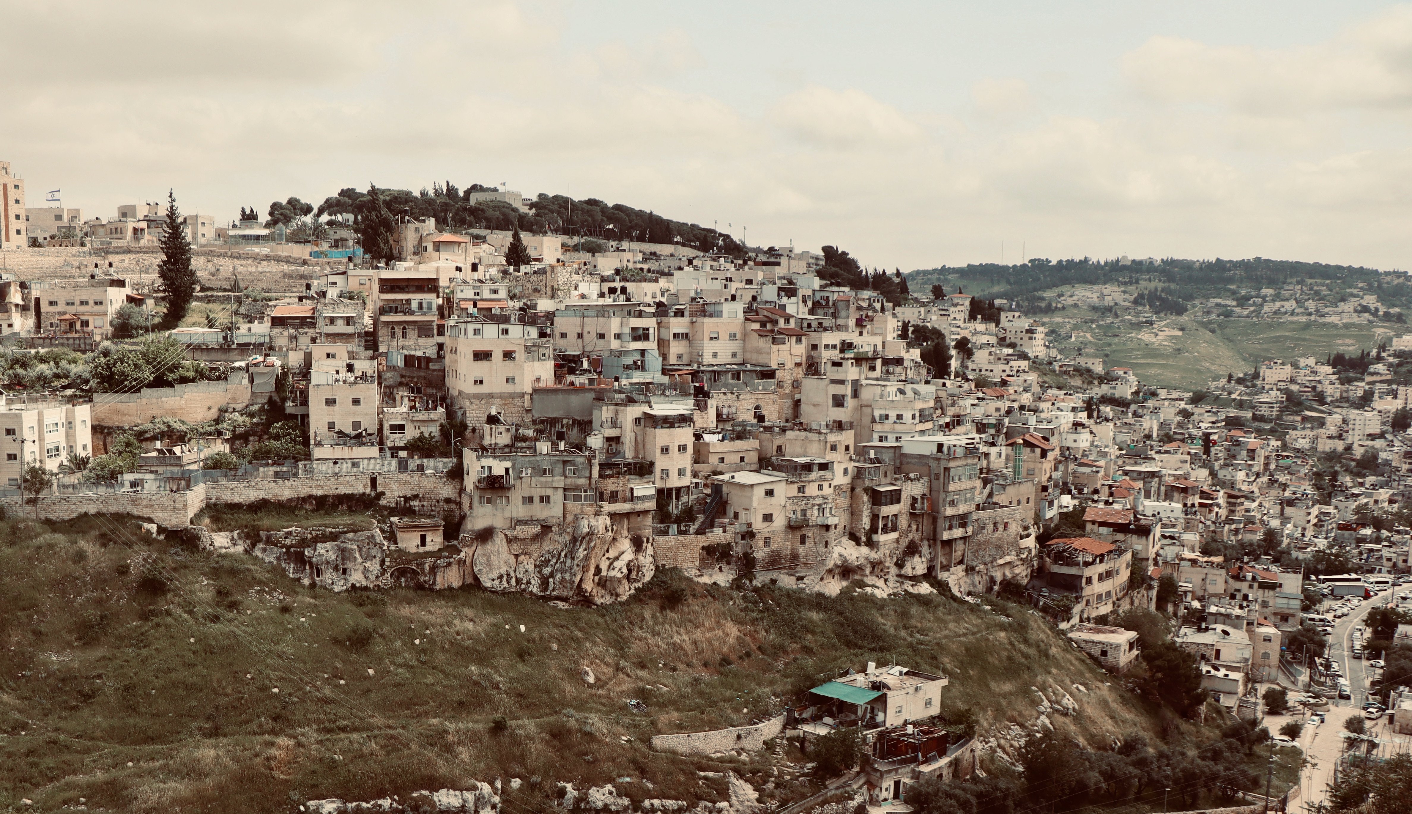 The crowded hillside homes of Silwan in East Jerusalem, where Batan al-Hawa families face eviction