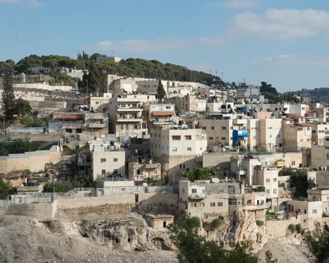 The Silwan neighborhood of occupied East Jerusalem, where rights groups say 1,800 Palestinians face expulsion