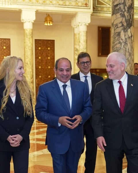 Egyptian President Abdel Fattah el-Sisi meets Conference of Presidents of Major American Jewish Organizations delegation in Cairo