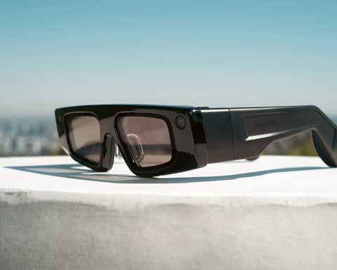 Snap CEO Evan Spiegel unveils Specs AR glasses during the AWE 2026 technology conference