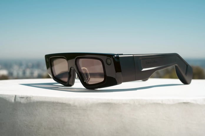 Snap CEO Evan Spiegel unveils Specs AR glasses during the AWE 2026 technology conference