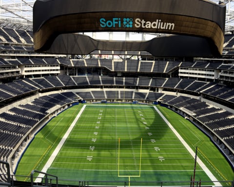 SoFi Stadium in Inglewood, where 2,000 hospitality workers ratified a historic contract before the US World Cup opener