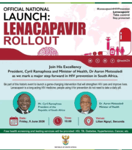 President Cyril Ramaphosa and Health Minister Aaron Motsoaledi at the lenacapavir HIV prevention launch in Secunda, Mpumalanga, June 2026