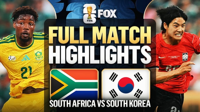 Bafana Bafana players celebrate South Africa's 1-0 win over South Korea at the 2026 FIFA World Cup