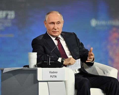 Russian President Vladimir Putin speaks at the St. Petersburg International Economic Forum SPIEF