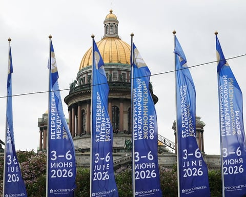Delegates at the SPIEF 2026 closing session in St. Petersburg, Russia