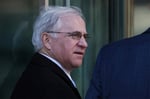 Former Republican congressman Stephen Buyer arrives for his insider trading trial at Manhattan federal court in 2023