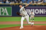 Steven Matz pitching for the Tampa Bay Rays before his demotion to the bullpen