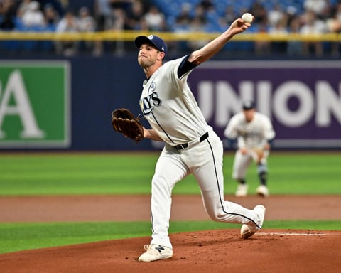 Steven Matz pitching for the Tampa Bay Rays before his demotion to the bullpen