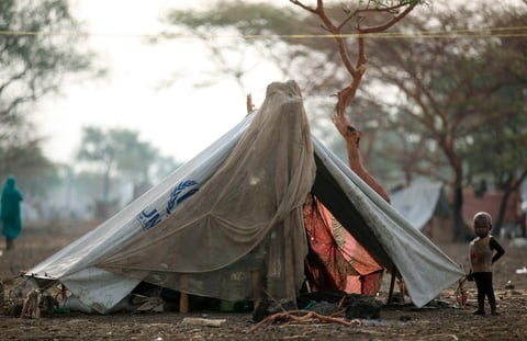 Sudanese soldiers near the Ethiopian border in Blue Nile state during military operations against RSF forces near Kurmuk