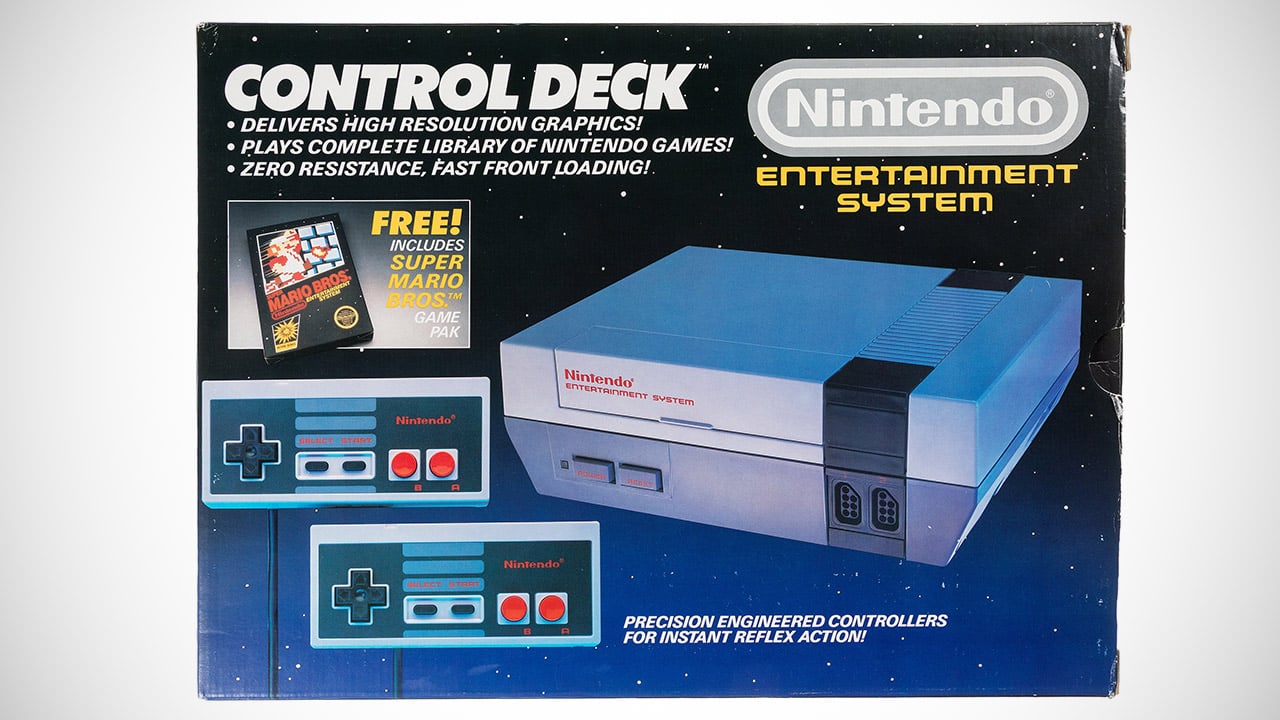 PSA graded 9.6 sealed Super Mario Bros. NES box at Heritage Auctions Video Games Signature event