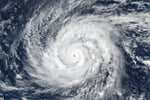 NASA Suomi NPP VIIRS satellite image of Super Typhoon Sinlaku at peak intensity over Northern Mariana Islands April 13 2026