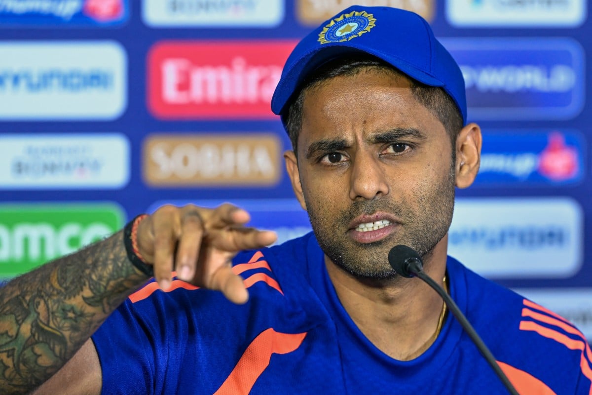 India T20 captain Suryakumar Yadav at press conference during T20 World Cup 2026