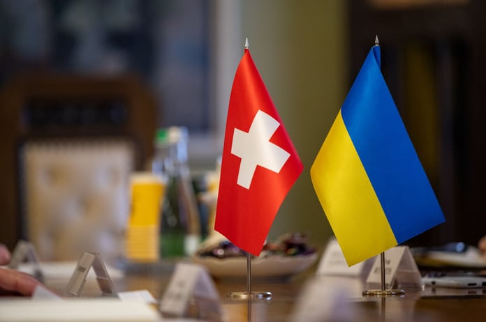 Swiss financial district Zurich as Russia sanctions tighten under EU alignment