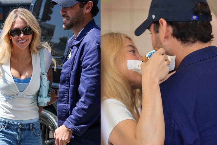 Sydney Sweeney and Scooter Braun share a kiss as a couple in 2026