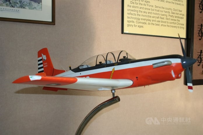 Taiwan Air Force T-34 trainer aircraft crash site at Gangshan Air Base Kaohsiung June 2 2026