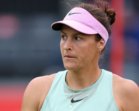 Tatjana Maria competing in a qualifying match at the 2026 HSBC Championships Queen's Club