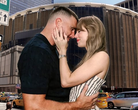 Taylor Swift and Travis Kelce, whose wedding celebration at Madison Square Garden is planned for July 3, 2026