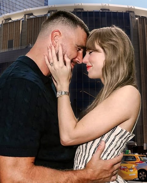 Taylor Swift and Travis Kelce, whose wedding celebration at Madison Square Garden is planned for July 3, 2026